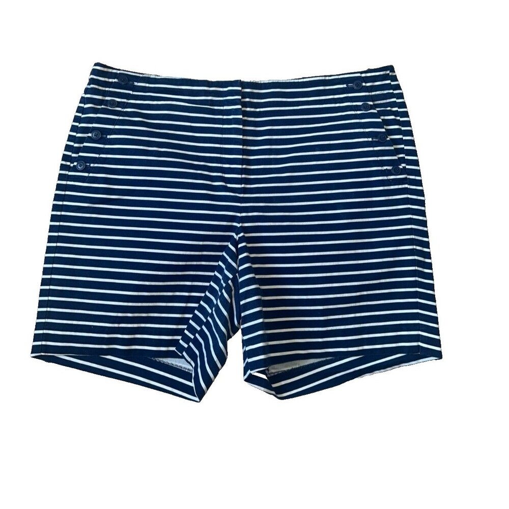 Women's Talbots Striped Nautical Coastal Shorts Size 16